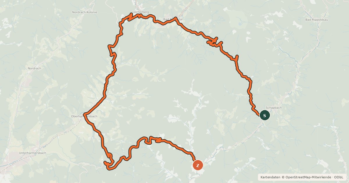 Kartenübersicht der Radroute ZierlegeistTour