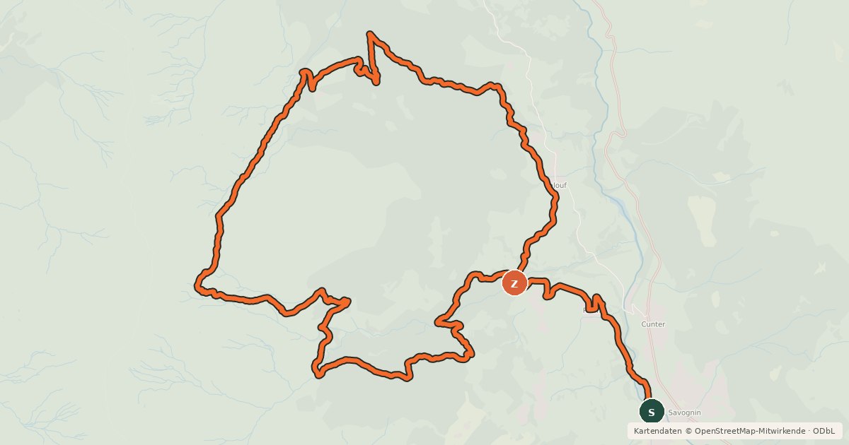 Kartenübersicht der Radroute Ziteil Bike