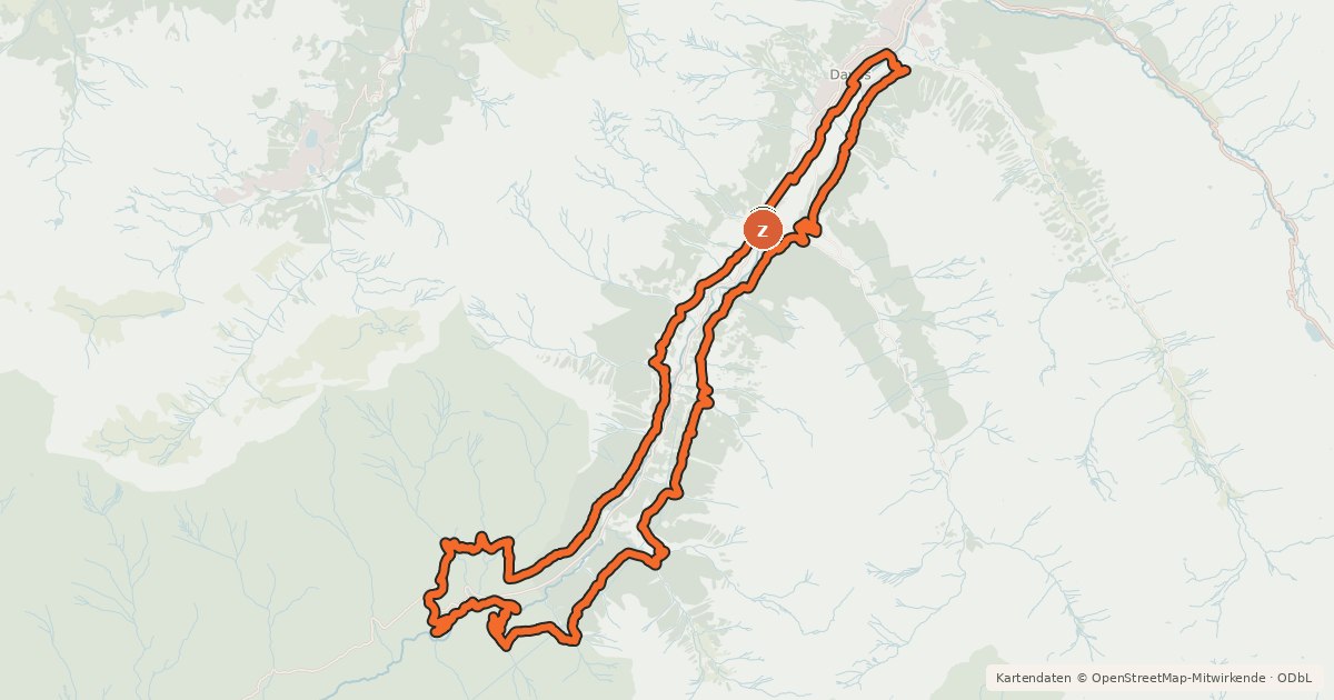 Kartenübersicht der Radroute Zügenschlucht