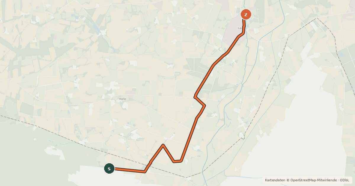 Kartenübersicht der Radroute Zwei Länder Tour
